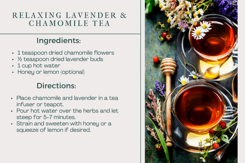 Self-Care Recipe Card: Relaxing Lavender & Chamomile Tea