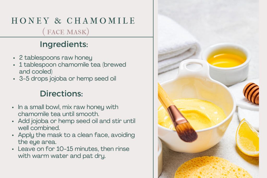 Skincare Recipe Card: DIY Nourishing Honey & Chamomile Face Mask